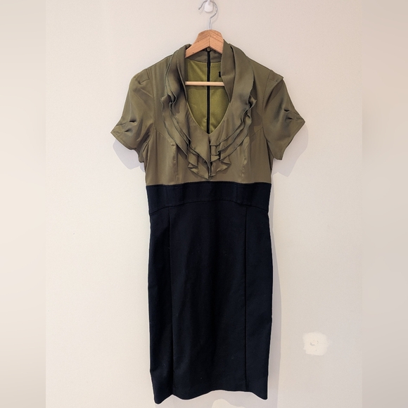 le chateau Dresses & Skirts - Tastefull Olive and Black High Neck Dress